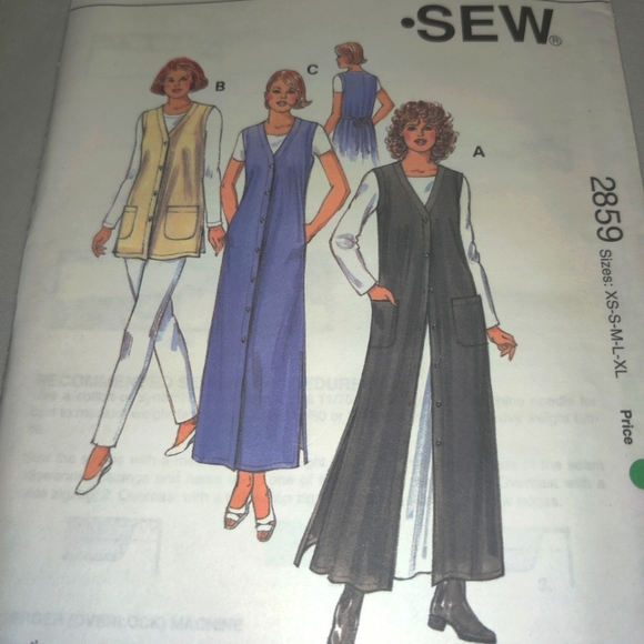 🗺️ Kwik Sew 2859, 90's Sewing Pattern, Misses' Vests & Jumper, Size XS-XL, Rare - Picture 5 of 12